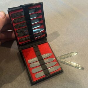 Brand New Box of 12 Silver  Collar stays